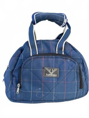 TuffRider Blue Plaid Equestrian Grooming Tack Bag
